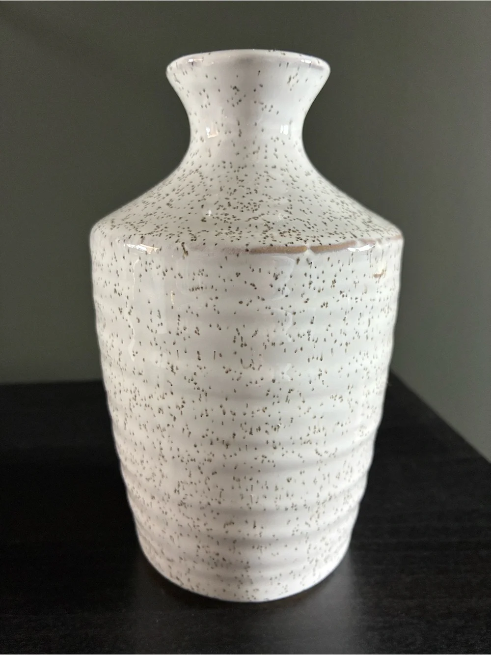 Neutral Speckled Ceramic Bud Vases (2)